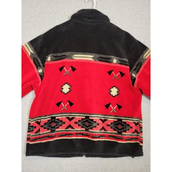 Vintage 90s Fleece Jacket Womens 2XL Native Southwestern Buffalo - Picture 4 of 12